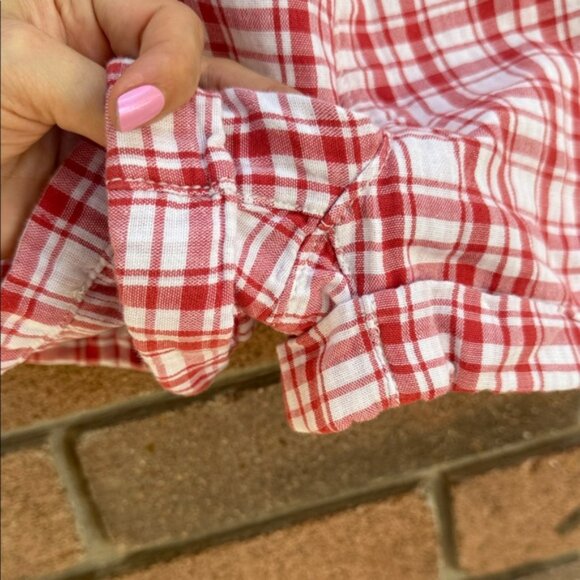 Abercrombie & Fitch Red Plaid Romper With Pockets Size S - Picture 6 of 10